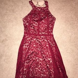 Red lace dress